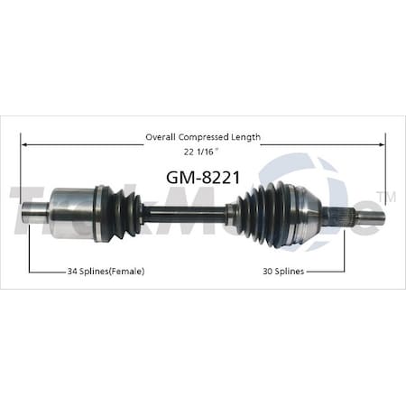 Surtrack Axle Cv Axle Shaft, Gm-8221 GM-8221